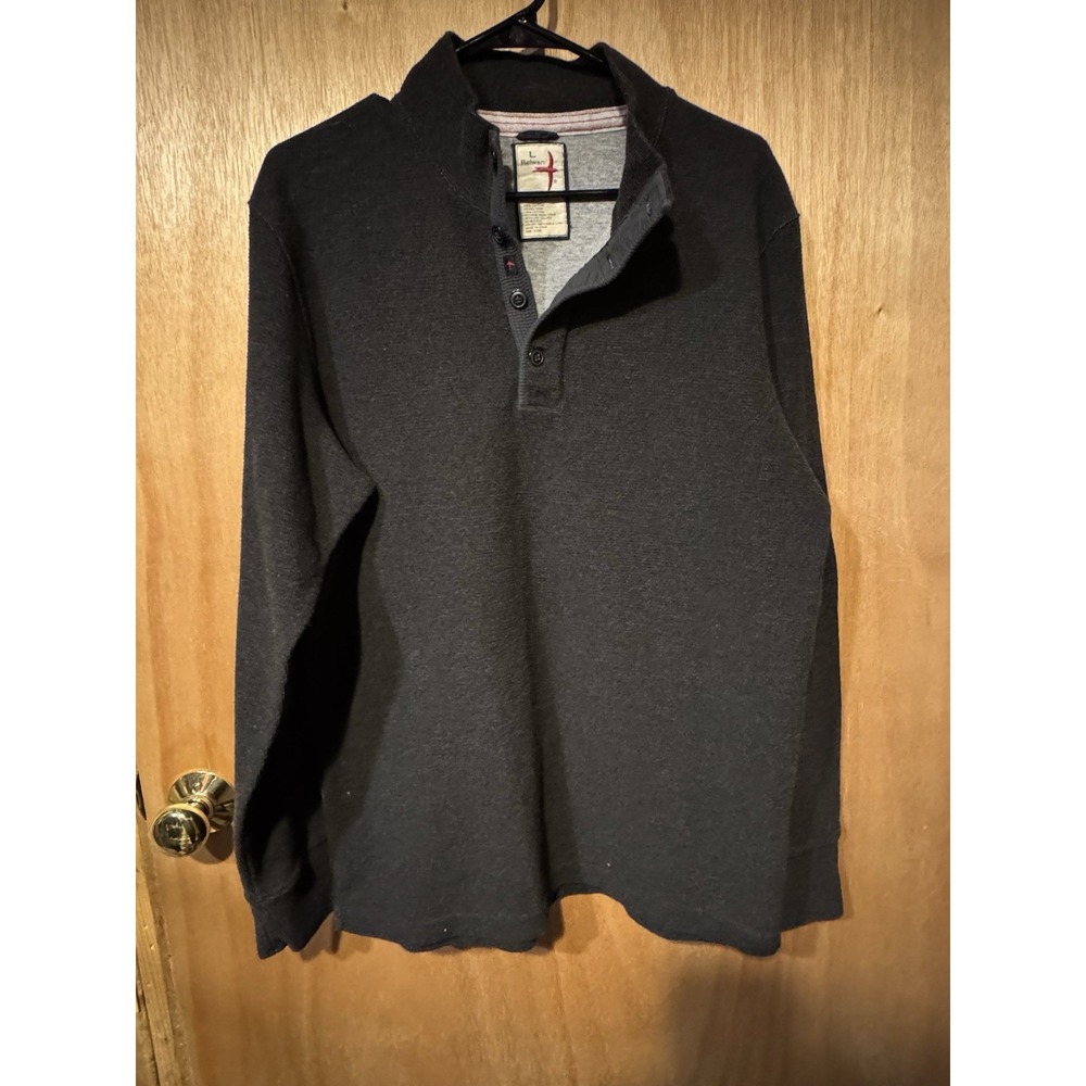 Relwen Sweater Mens Large Henley Gray